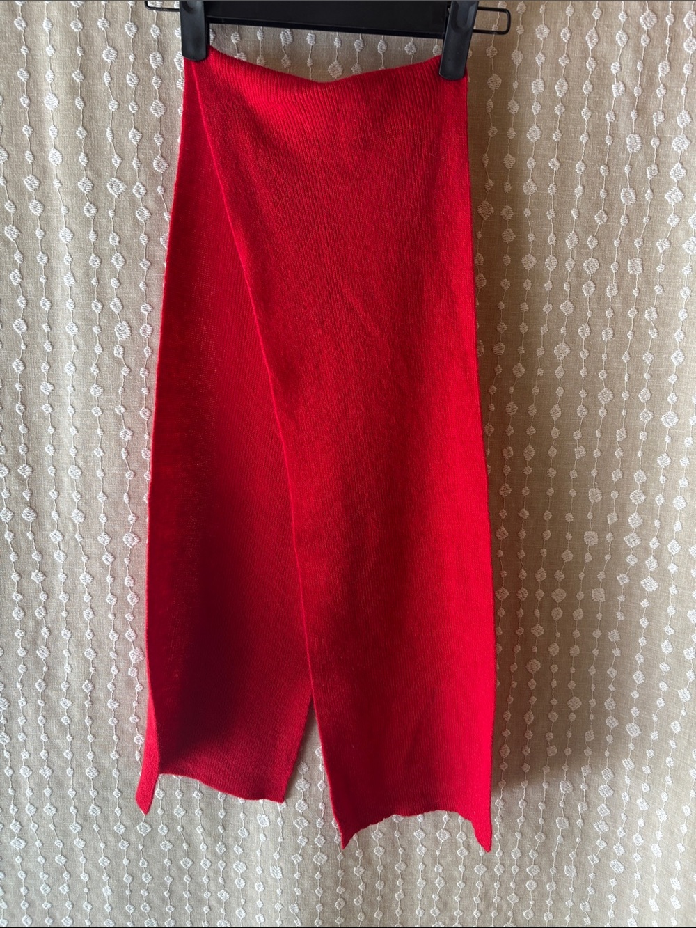 Vintage Classic Red Knit Scarf for Men